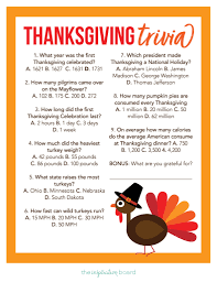 thanksgiving trivia questions and answers